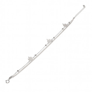 Bransoleta srebrna podwójna z koniczynkami