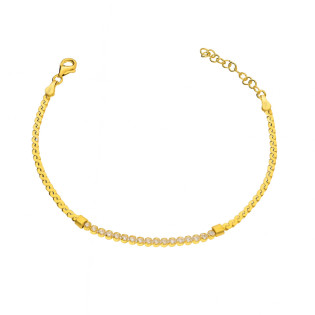 Bransoleta pozłacana z białymi cyrkoniami