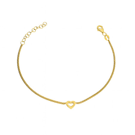 Bransoleta pozłacana z sercem