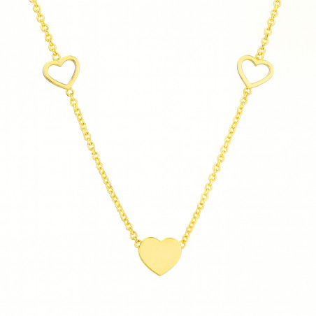 Pozłacany naszyjnik z trzema sercami - JubilerSezam.pl