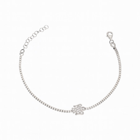 Bransoleta srebrna z aniołkiem z cyrkoniami