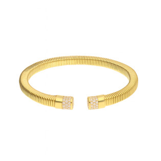 Bransoleta pozłacana bangla sprężyna z cyrkoniami