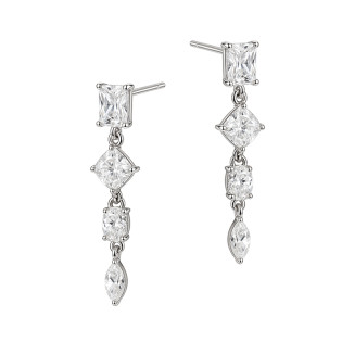 Kolczyki srebrne z białymi cyrkoniami