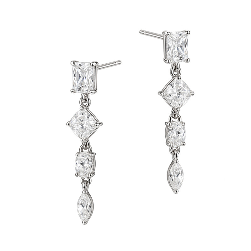 Kolczyki srebrne z białymi cyrkoniami