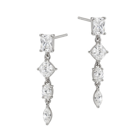 Kolczyki srebrne z białymi cyrkoniami