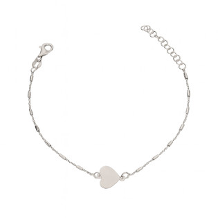 Bransoleta srebrna z sercem i walcami