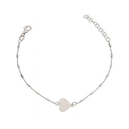 Bransoleta srebrna z sercem i walcami