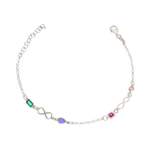 Srebrna Bransoletka Nieskończoność z Cyrkoniami - JubilerSezam.pl