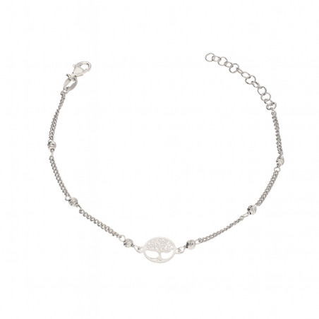 Bransoleta srebrna z drzewkiem i kulkami