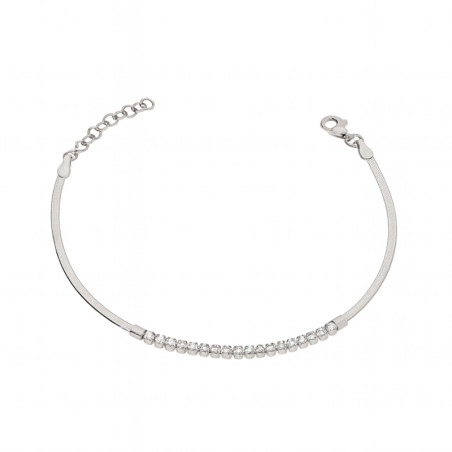Bransoleta srebrna z rzędem cyrkonii