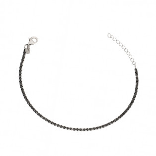 Bransoleta srebrna z czarnymi cyrkoniami w rzędzie
