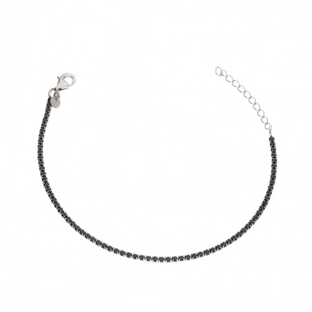 Bransoleta srebrna z czarnymi cyrkoniami w rzędzie