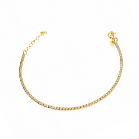 Bransoleta pozłacana z rzędem białych cyrkonii