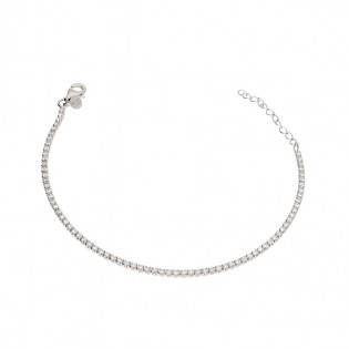 Bransoleta srebrna z rzędem białych cyrkonii