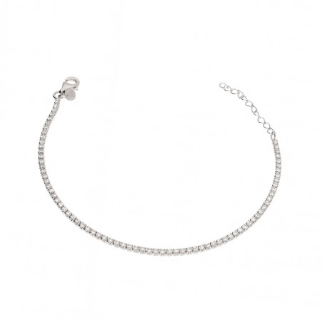 Bransoleta srebrna z rzędem białych cyrkonii