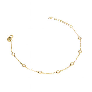 Pozłacana Bransoletka z Cyrkoniami - JubilerSezam.pl