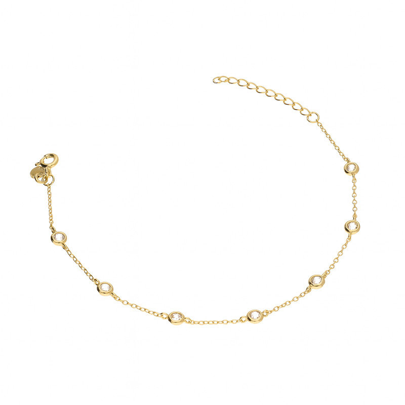 Pozłacana Bransoletka z Cyrkoniami - JubilerSezam.pl