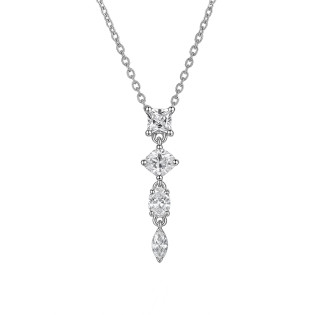 Naszyjnik srebrny z białymi cyrkoniami