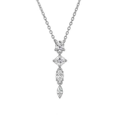 Naszyjnik srebrny z białymi cyrkoniami