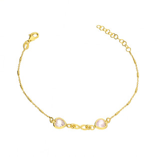 Bransoleta pozłacana z sercami i infinity