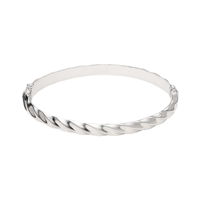 Bransoleta srebrna bangla półokrągła