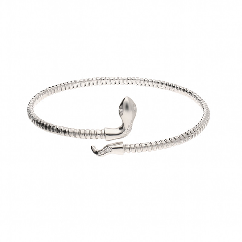 Bransoleta srebrna bangla z głową węża