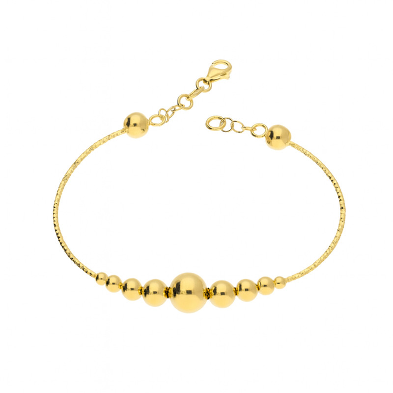 Bransoleta pozłacana bangla z kulkami