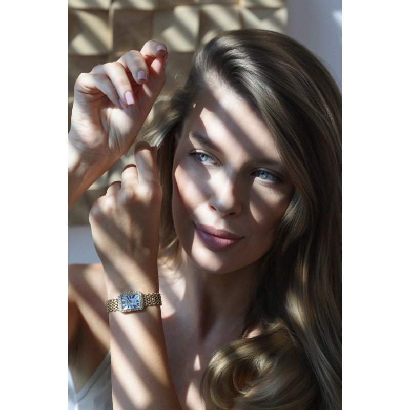 Zegarek złoty z diamentami i masą perłową MI G388299-713 BRYL-MP próba 585