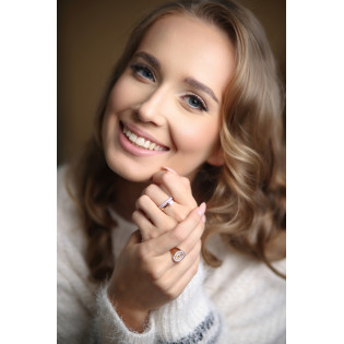 Pierścionek złoty z diamentem laboratoryjnym 1,03 ct