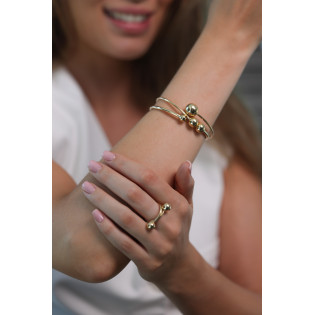 Bransoleta złota bangla z kulkami