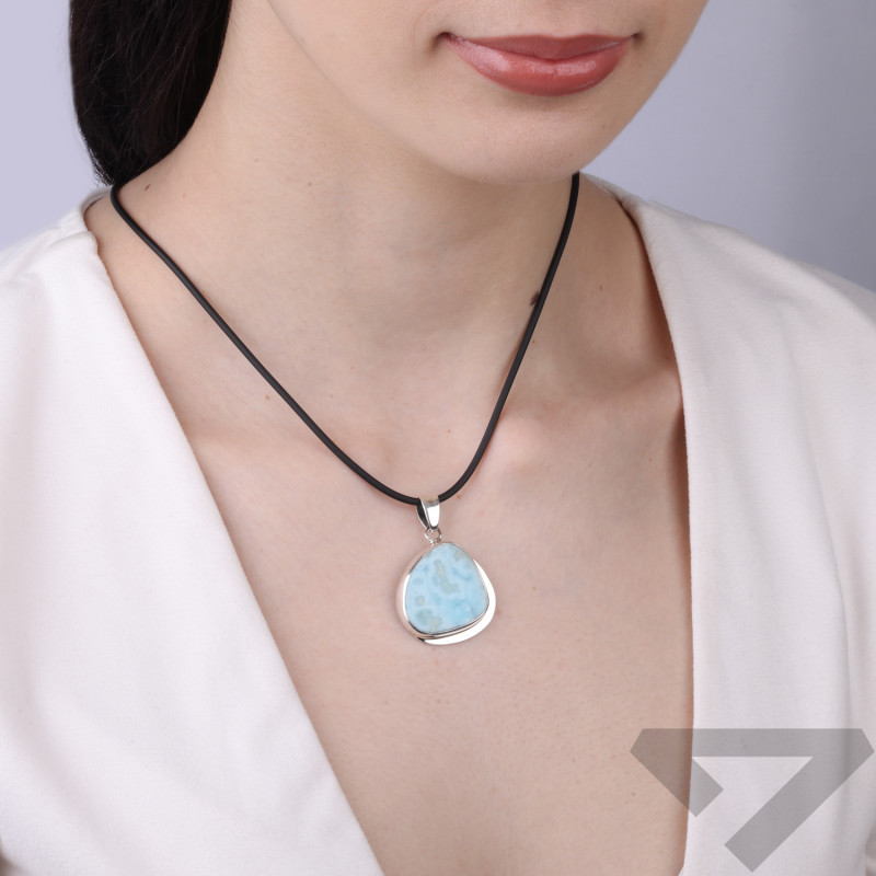 Wisiorek srebrny larimar Dominikana