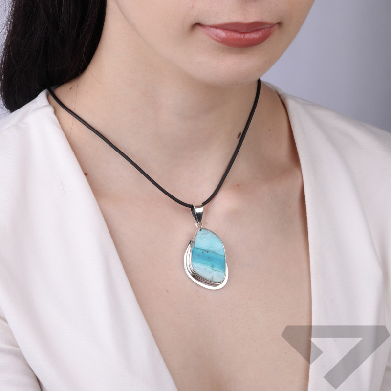 Wisiorek turkus-chryzokola z Afryki