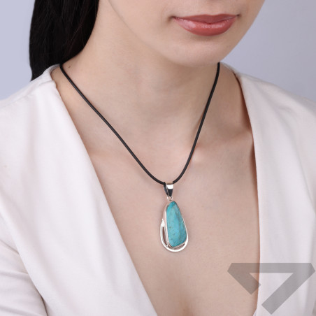 Wisiorek ze srebra turkus-chryzokola z Afryki