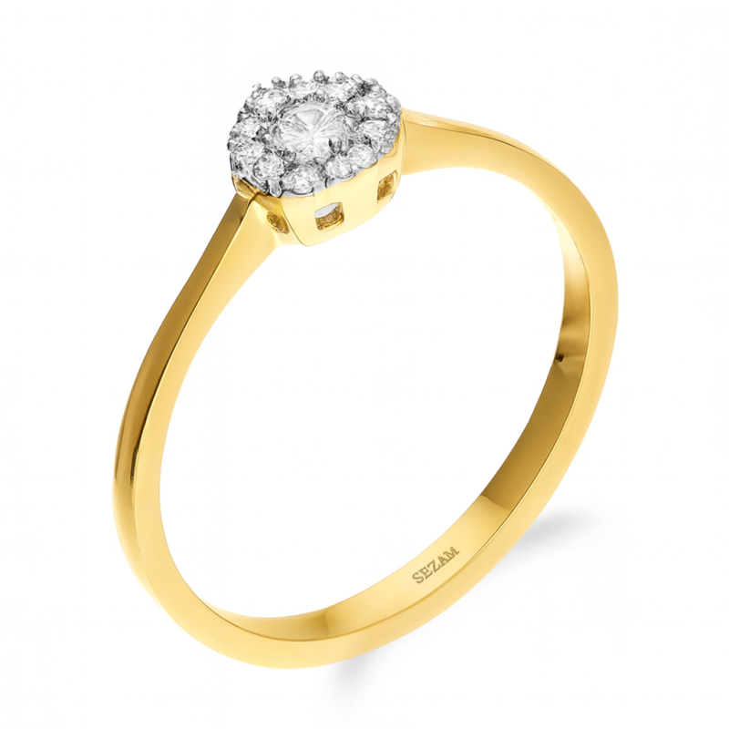 Pierścionek złoty zaręczynowy Dream z diamentami 0,16 ct