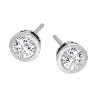 Kolczyki srebrne cyrkonia 5 mm gładka oprawa