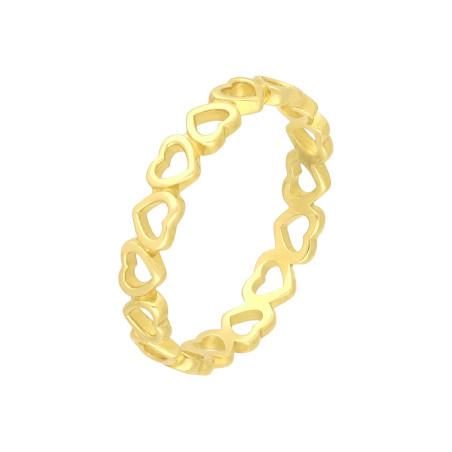 Pierścionek złoty złączone serca ramki