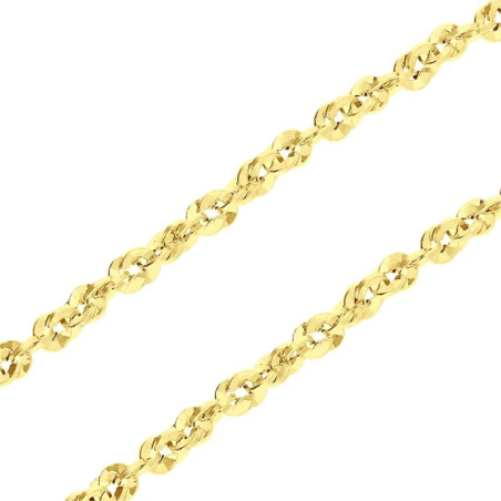 Łańcuszek złoty dmuchany splot skrętka