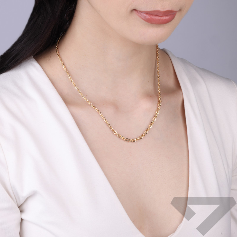 Łańcuszek złoty splot skrętka poszerzana środkiem