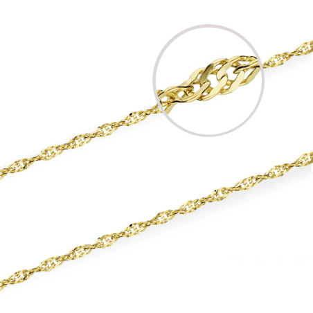 Łańcuszek złoty splot typu singapur 1mm
