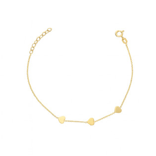 Bransoleta pozłacana z sercami