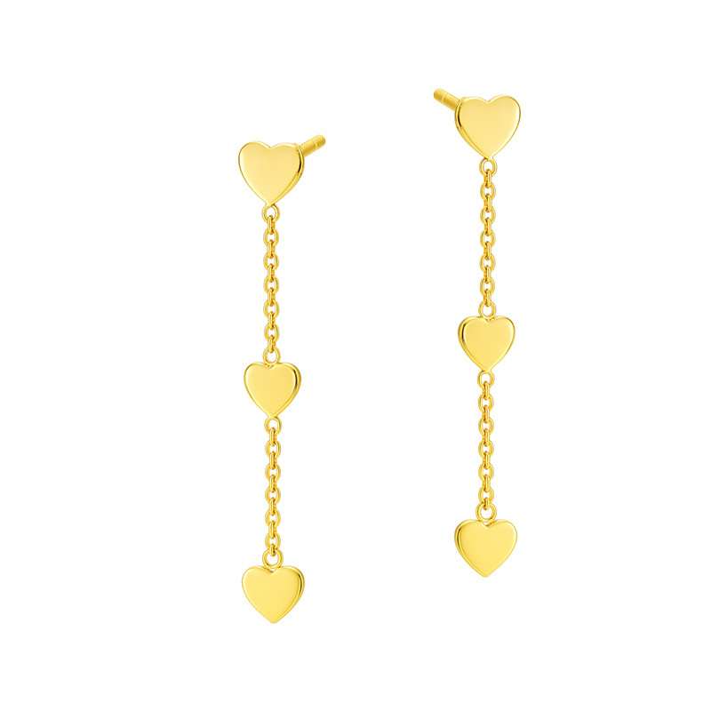 Kolczyki pozłacane z sercami