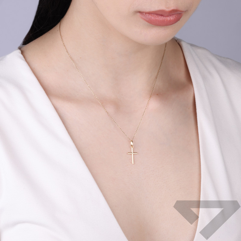 Krzyżyk złoty gładki proste ramiona próba 333