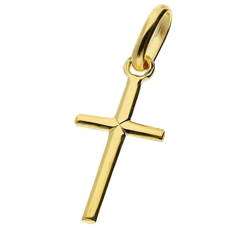 Krzyżyk złoty prosty ramiona kwadratowe próba 333