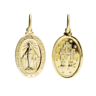 Medalik złoty Matka Boska Niepokalana w owalu
