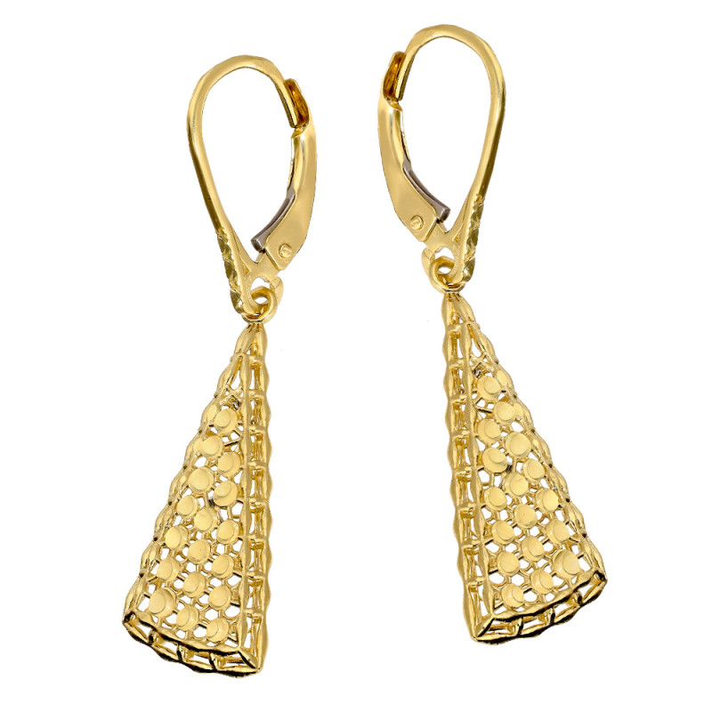 Kolczyki złote ażurowy żagiel