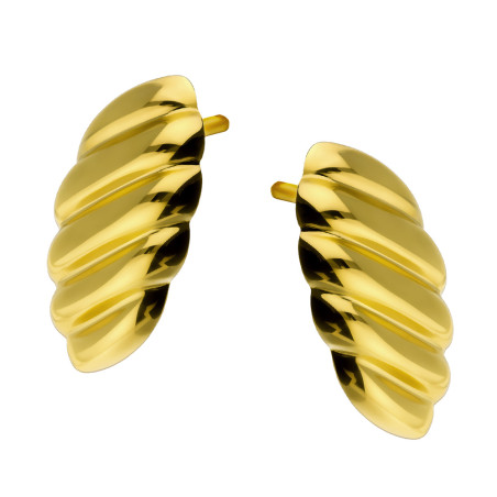 Kolczyki złote owale z paskami