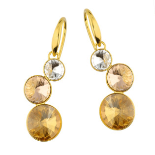 Pozłacane kolczyki z pomarańczowymi kryształami Spark - JubilerSezam.pl