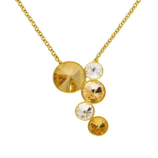 Naszyjnik pozłacany spark z pomarańczowymi kryształami