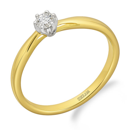 Pierścionek zaręczynowy z diamentem w kstzałcie róży