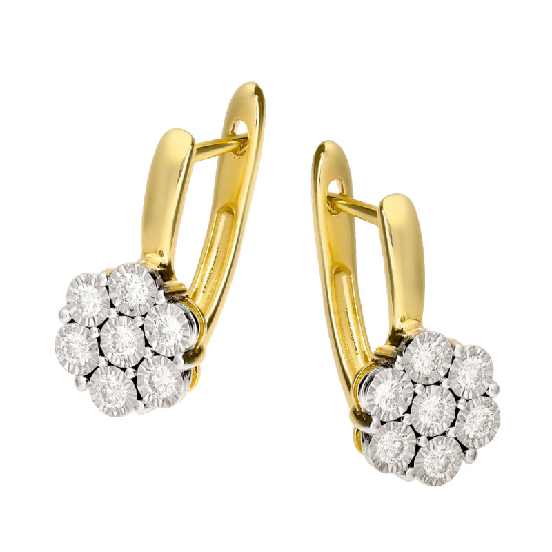 Kolczyki złote z białymi diamentami próba 585